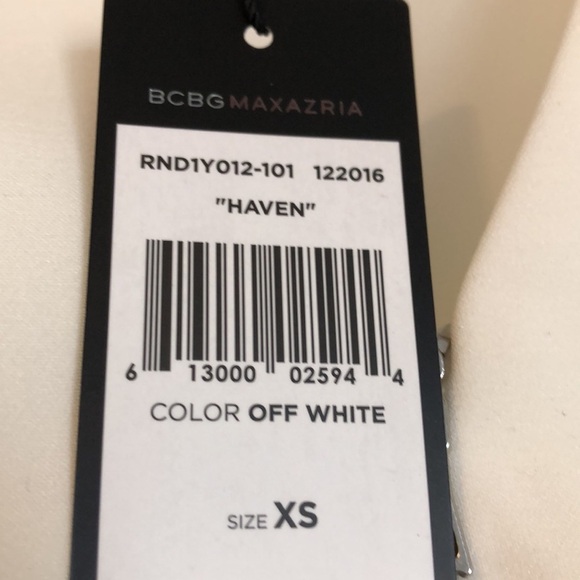 NWT BCBG Maxazria Womens Peplum Top Sz XS Off White Cut outs Zip Up Casual Flaw - Picture 2 of 8